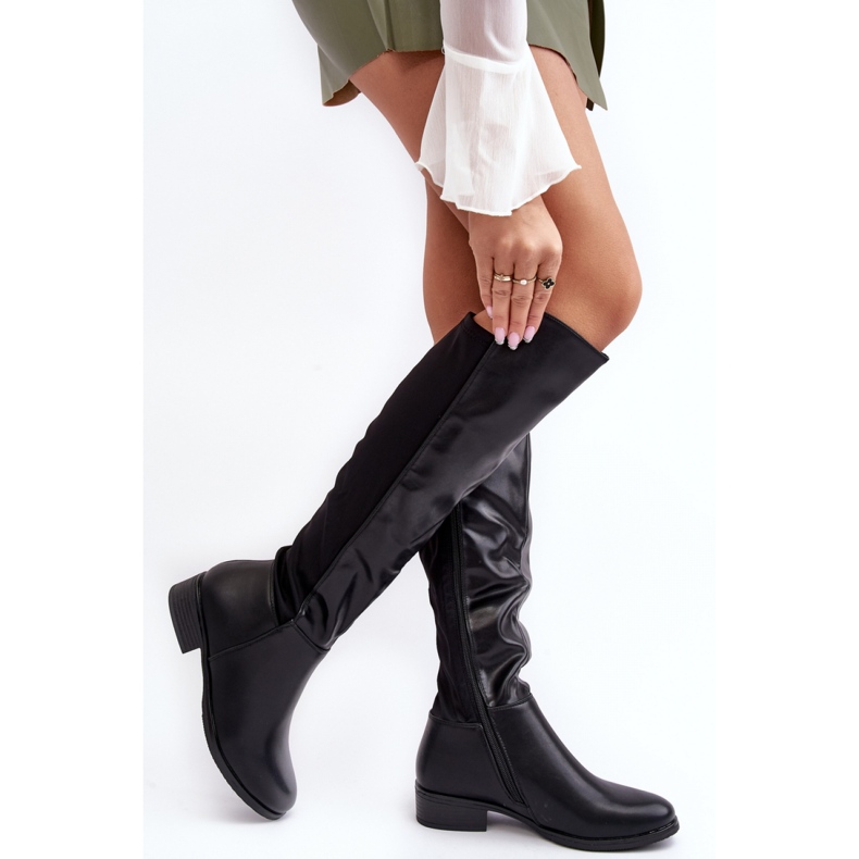 Step in style Modell S.Barski HY27098A Svarta läderstövlar - Steg i stil 1