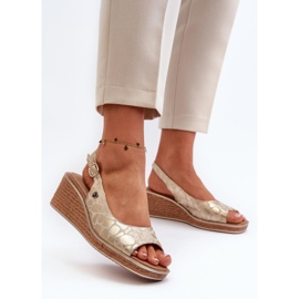 Step in style Sandaler Modell Sergio Leone SK301 Gold Snake - Steg i stil gul 1