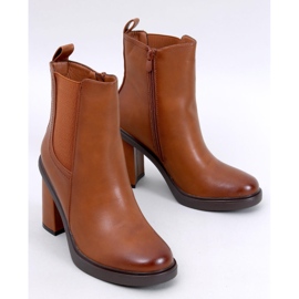 Lilley Camel Chelsea boots med hög klack brun 1