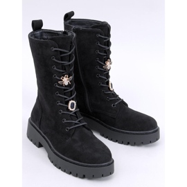 Centro Black snörstövlar med fluga svart 1