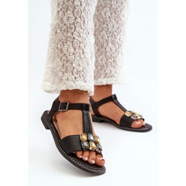 Damsandaler med S.Barski Black dekoration svart 1