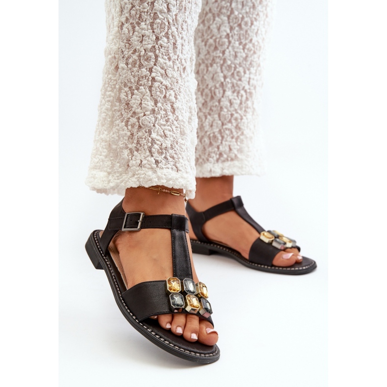 Damsandaler med S.Barski Black dekoration svart 1