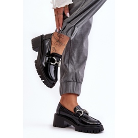 Svarta patenterade högklackade skor 1