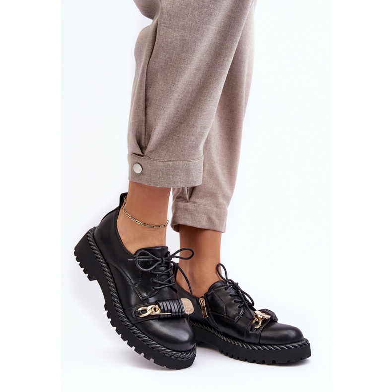 S.Barski Svarta platåskor för kvinnor 1