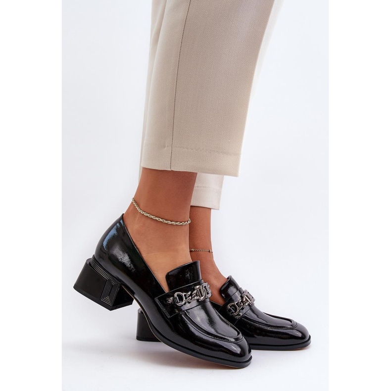 Elegant S.Barski block pumps, svart 1