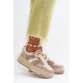 Beige plattformssportskor 1