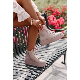 Vinceza Beige plattformssneakers för kvinnor 1