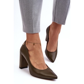 Eleganta dampumps Laura Messi Mörkgrön 1