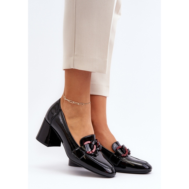 Högklackade pumps för dam Svart/Rosa 1