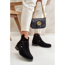 Damstövlar med genombruten ovandel S.Barski Black svart 1