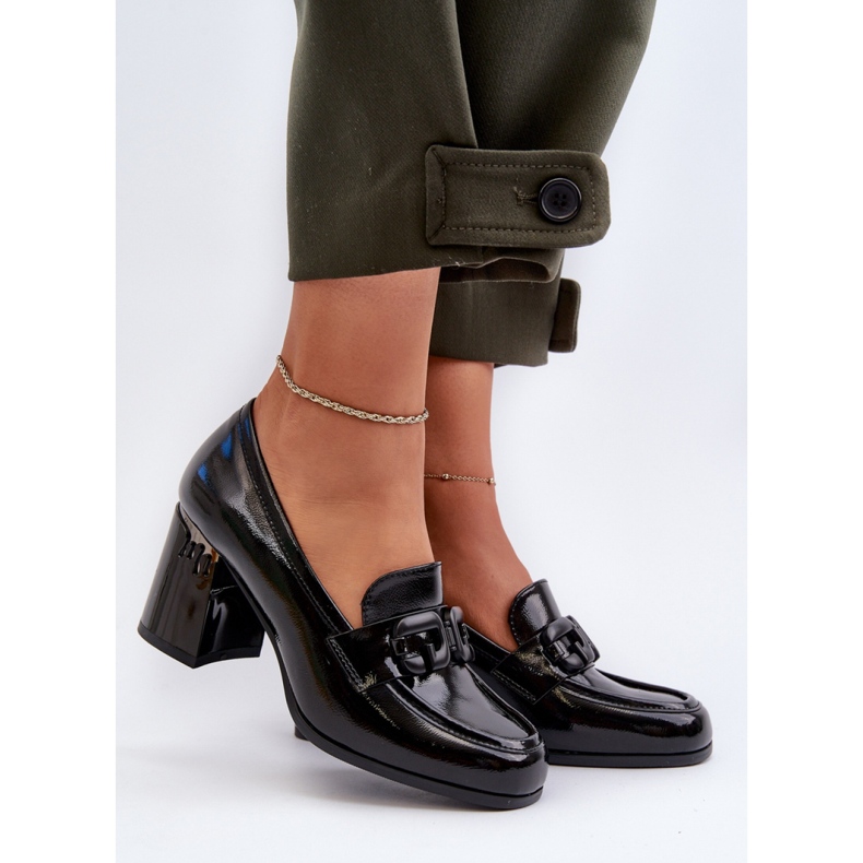 S.Barski Högklackade damskor, lackerade Svarta 1