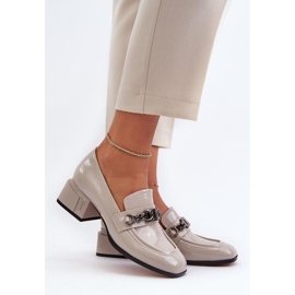 S. BARSKI Lackade pumps med S.Barski Grey block grå 1