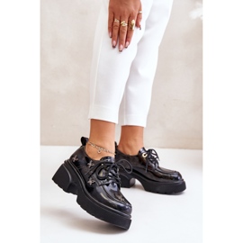 Damskor dekorerade med Black Lacquer-detaljer svart 1