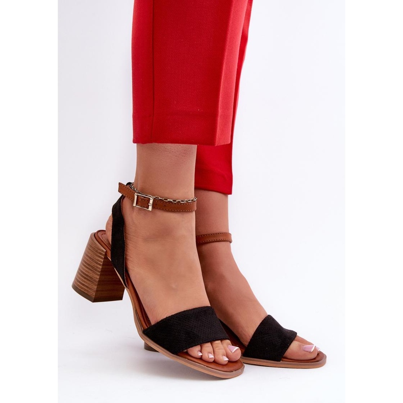 Högklackade damsandaler Svarta 1