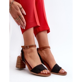 Högklackade damsandaler Svarta 2