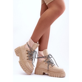 FB3 Beige stövlar i mocka för kvinnor 2