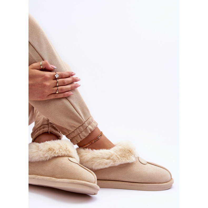 Ljusbeige isolerade slip-on tofflor för kvinnor 2
