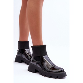 Step in style Chelsea boots Modell Pavo DES925M Black Lakier - Steg i stil svart 1