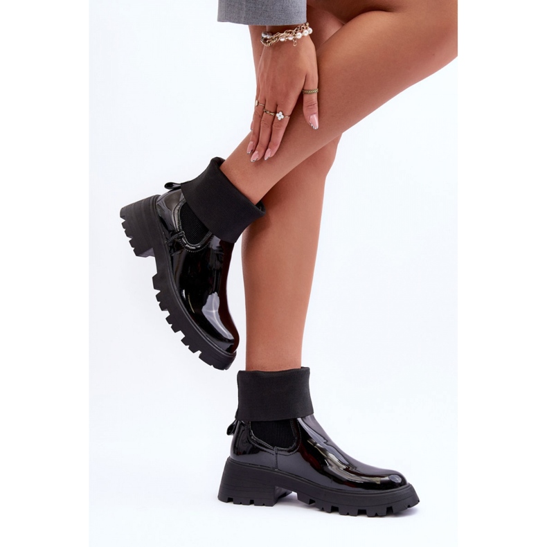 Step in style Chelsea boots Modell Pavo DES925M Black Lakier - Steg i stil svart 2