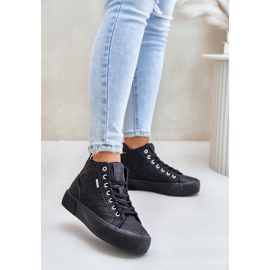 Quiltade isolerade Big Star Black sneakers svart 1