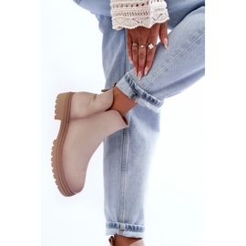 Beige plattformsstövlar för kvinnor 2