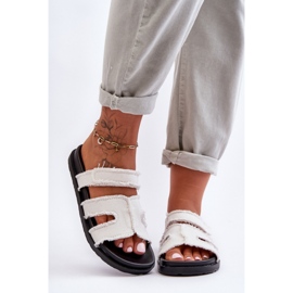 Damflipflops med platt sula, Vit 1