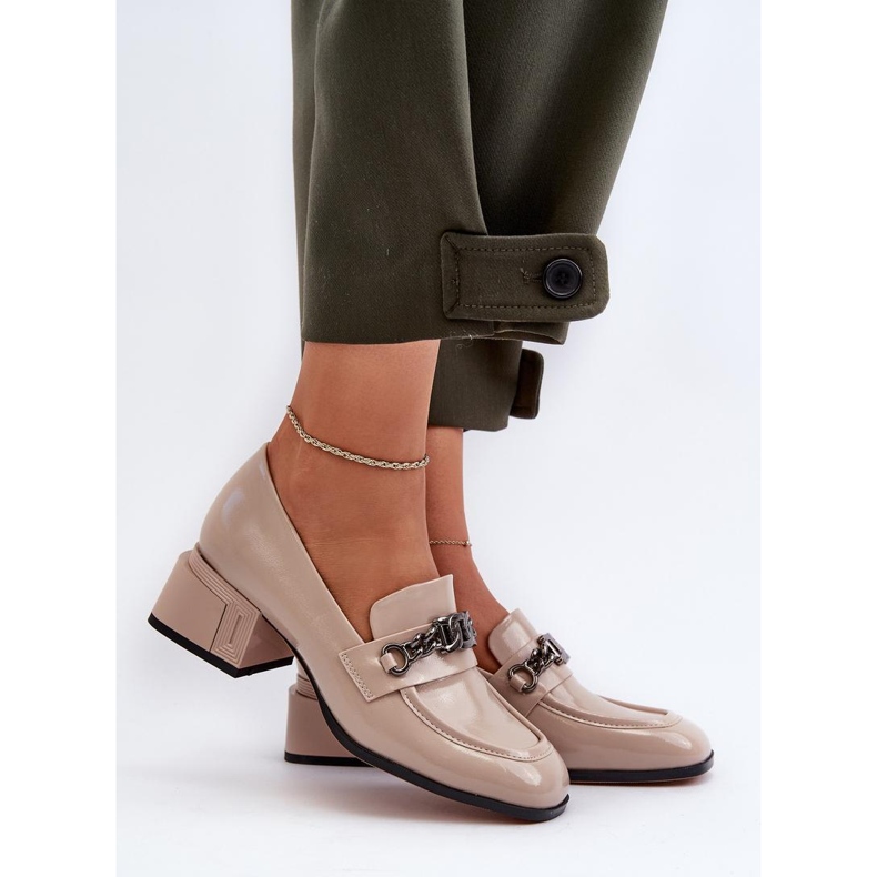 S.Barski Beige pumps i lack för kvinnor 1