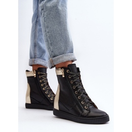 Zazoo Svarta wedge sneakers för kvinnor 2