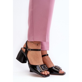 S.Barski Eleganta sandaler med patentklack svart 1