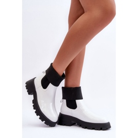 Step in style Chelsea boots Modell Pavo DES925M White Lakier - Steg i stil vit 2