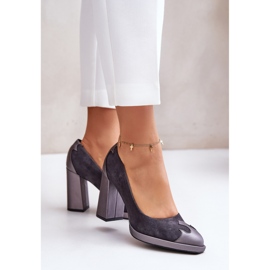 Laura Messi Grå högklackade pumps 1