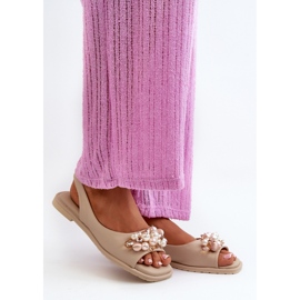 Damsandaler med S.Barski Beige dekorationer 1