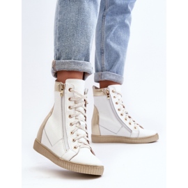 Zazoo White wedge sneakers vit 2