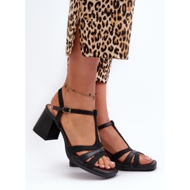 Högklackade damsandaler Svarta 1