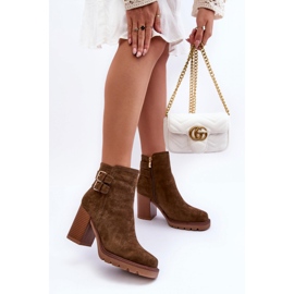 Step in style Stövlar Modell Makeline H8-526 Olive Mocka - Steg i stil grön 1