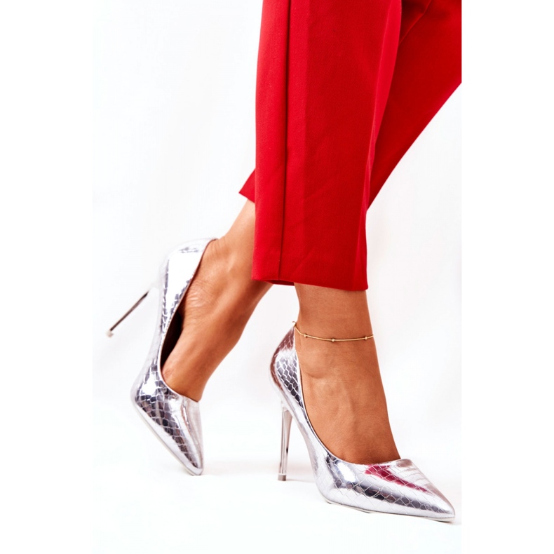 Höga klackar Modell Tissoria LY9177-2 Silver - Step in style grå 1