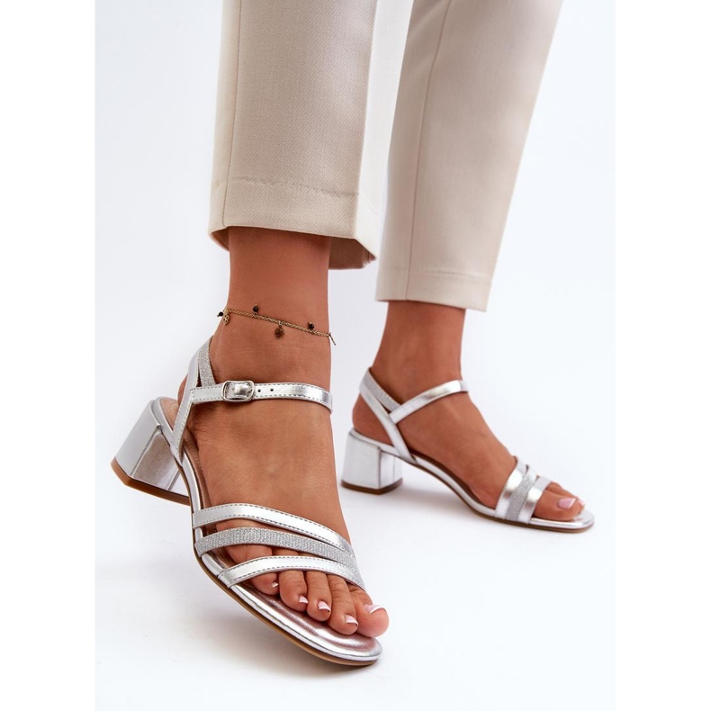 Step in style Sandaler Modell Sergio Leone SK046 Silver - Steg i stil grå 1