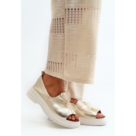 Zazoo Gold sandaler i naturligt läder för kvinnor gyllene 1