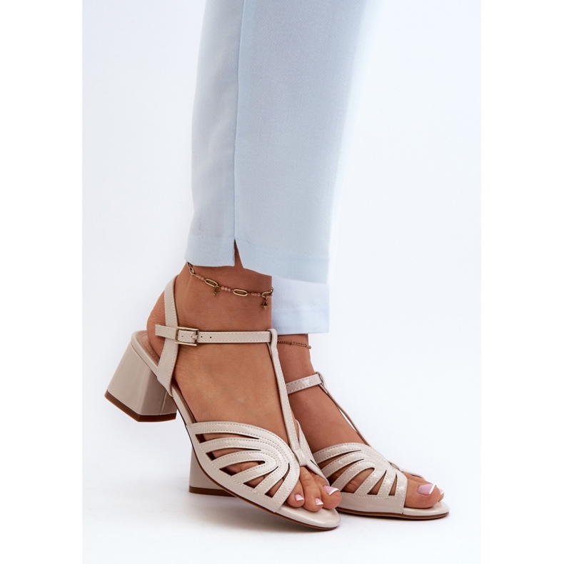 Lacksandaler Modell Sergio Leone Beige 1