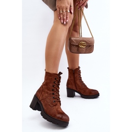 Ankelstövlar för kvinnor gjorda av ekomocka brun 2