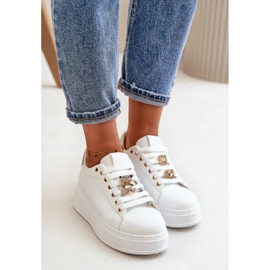 Sportskor Med Vit/Gulddekoration 1