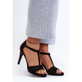 Högklackade damsandaler från Vinceza svart 1