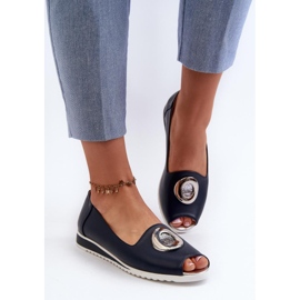 Jezzi Navy Open Toe Pumps blå 1