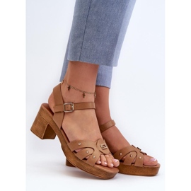 Evento Ljusa sandaler med tjockare botten, brun 1