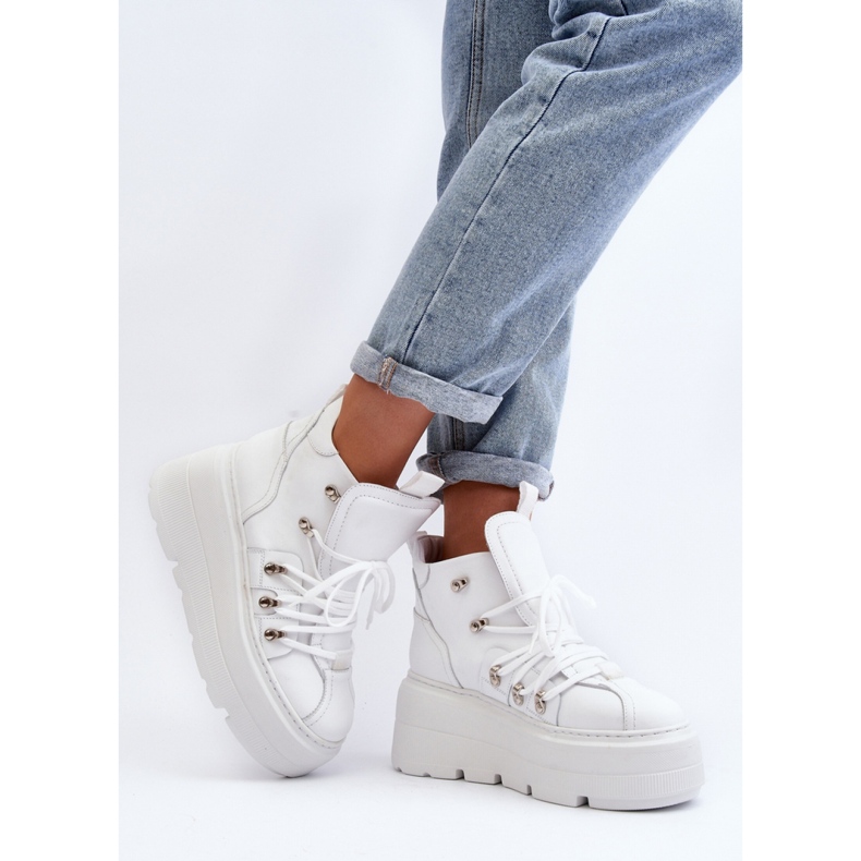 Zazoo White Sportskor med massiv botten vit 2