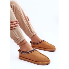 Tofflor av kamelpäls brun 1