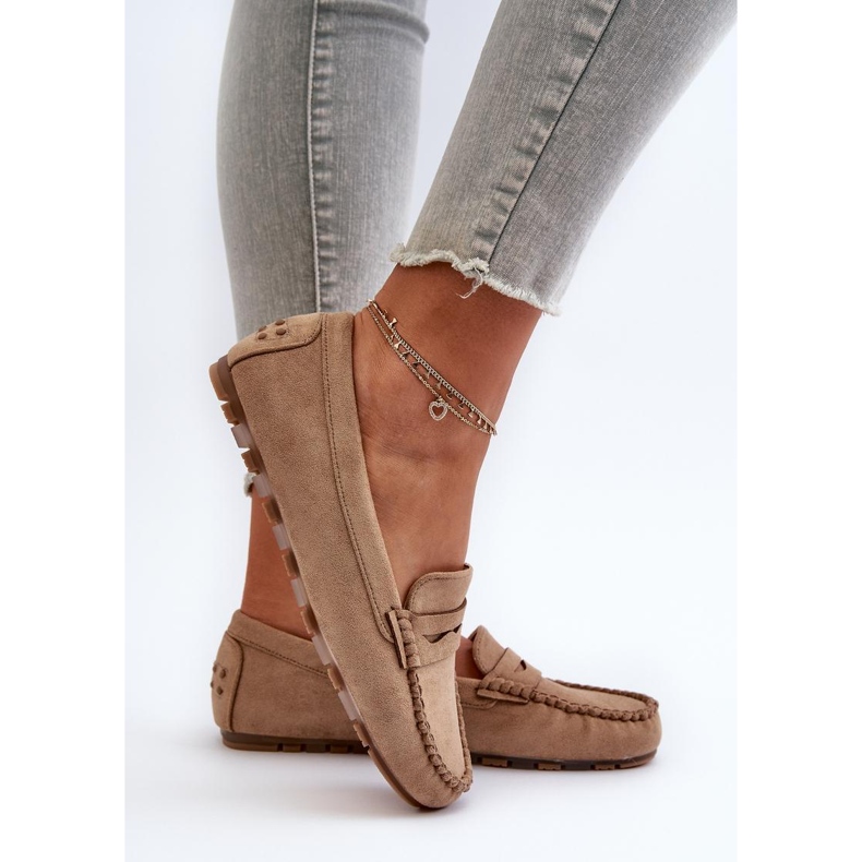 Mockasiner Modell 24PB02-7673 Mörkbeige 2