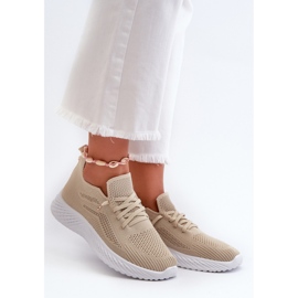 Beige Slip-On Sock Sportskor 1