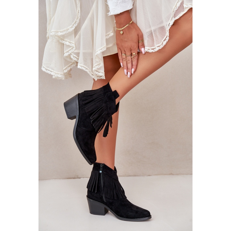 S. BARSKI Stövlar med fransar Model S.Barski Svart 1