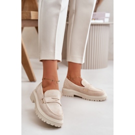Bekväma ljusbeige mockasiner 1